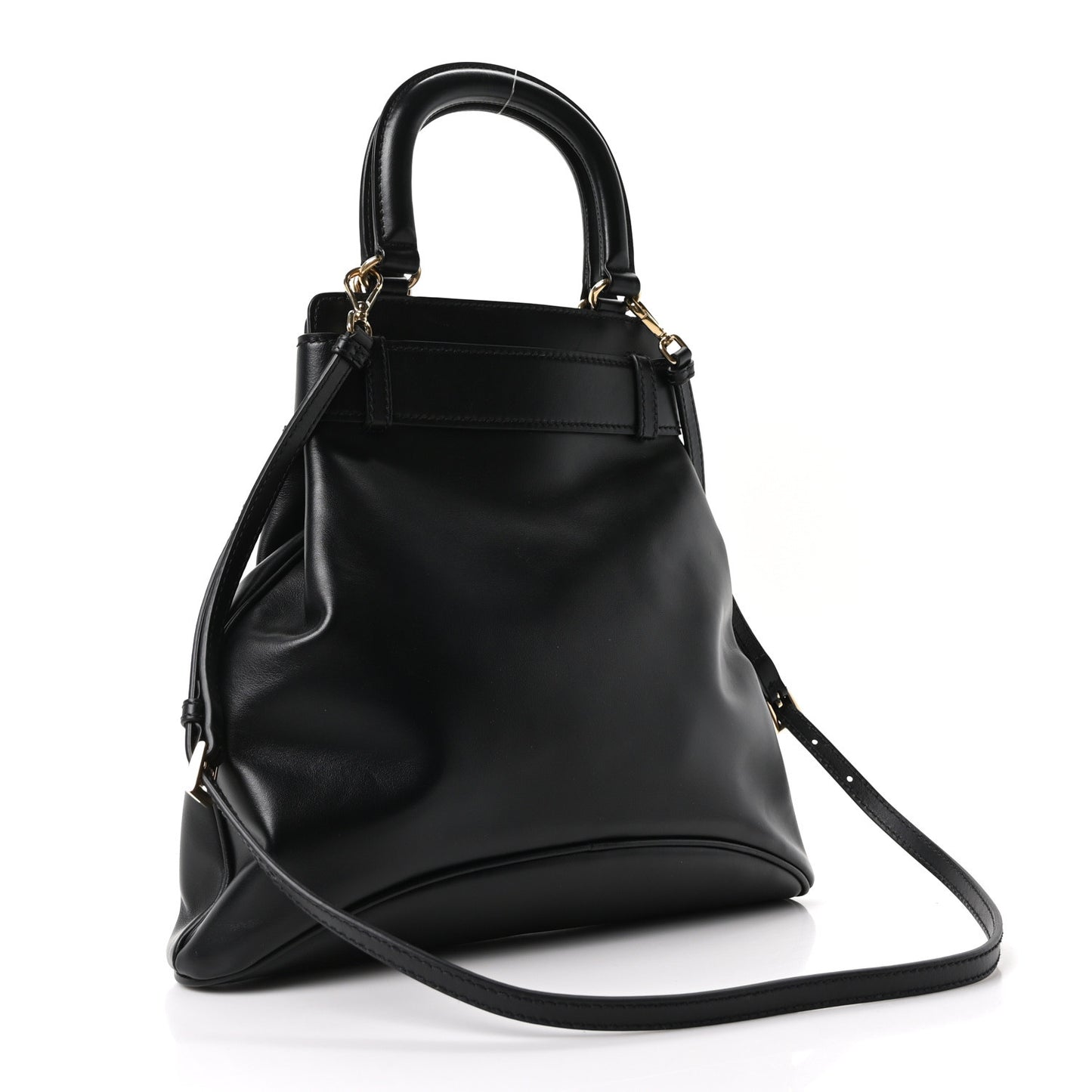 Soft Calf Carey Medium Bucket Bag Black