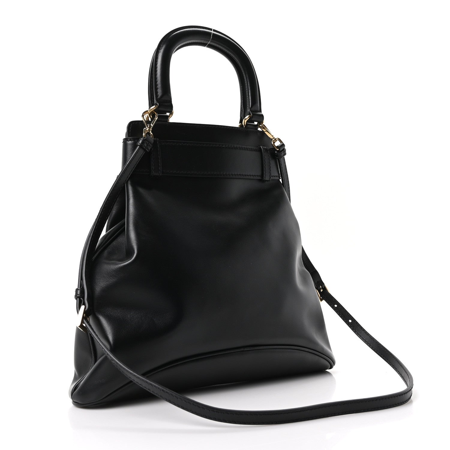 Prada Soft Calf Carey Medium Bucket Bag Black 3 of 10