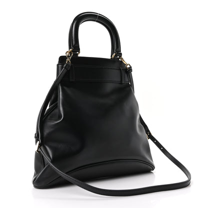 Prada Soft Calf Carey Medium Bucket Bag Black 3 of 10