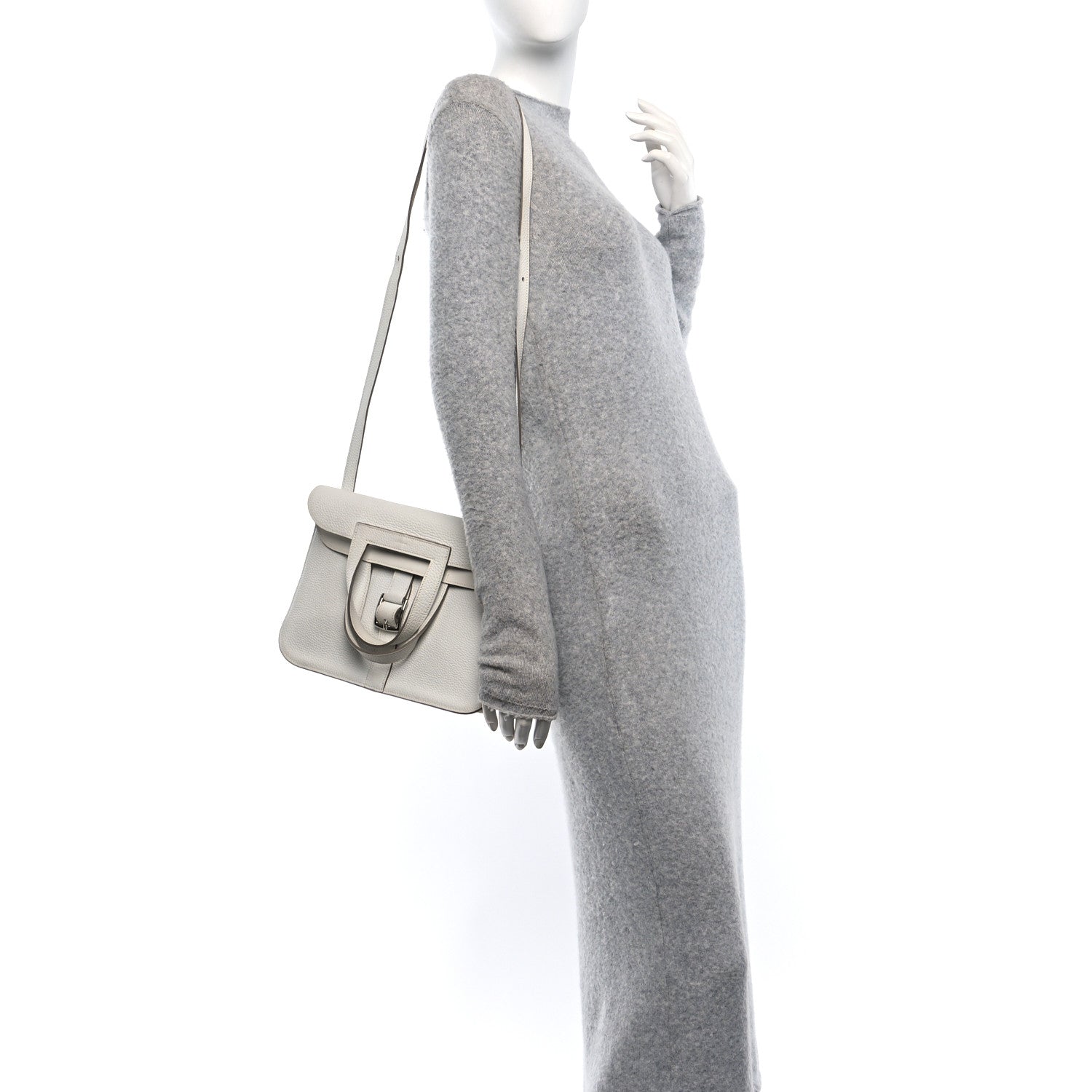 Hermes Taurillon Clemence Halzan 31 GM Craie 2 of 10