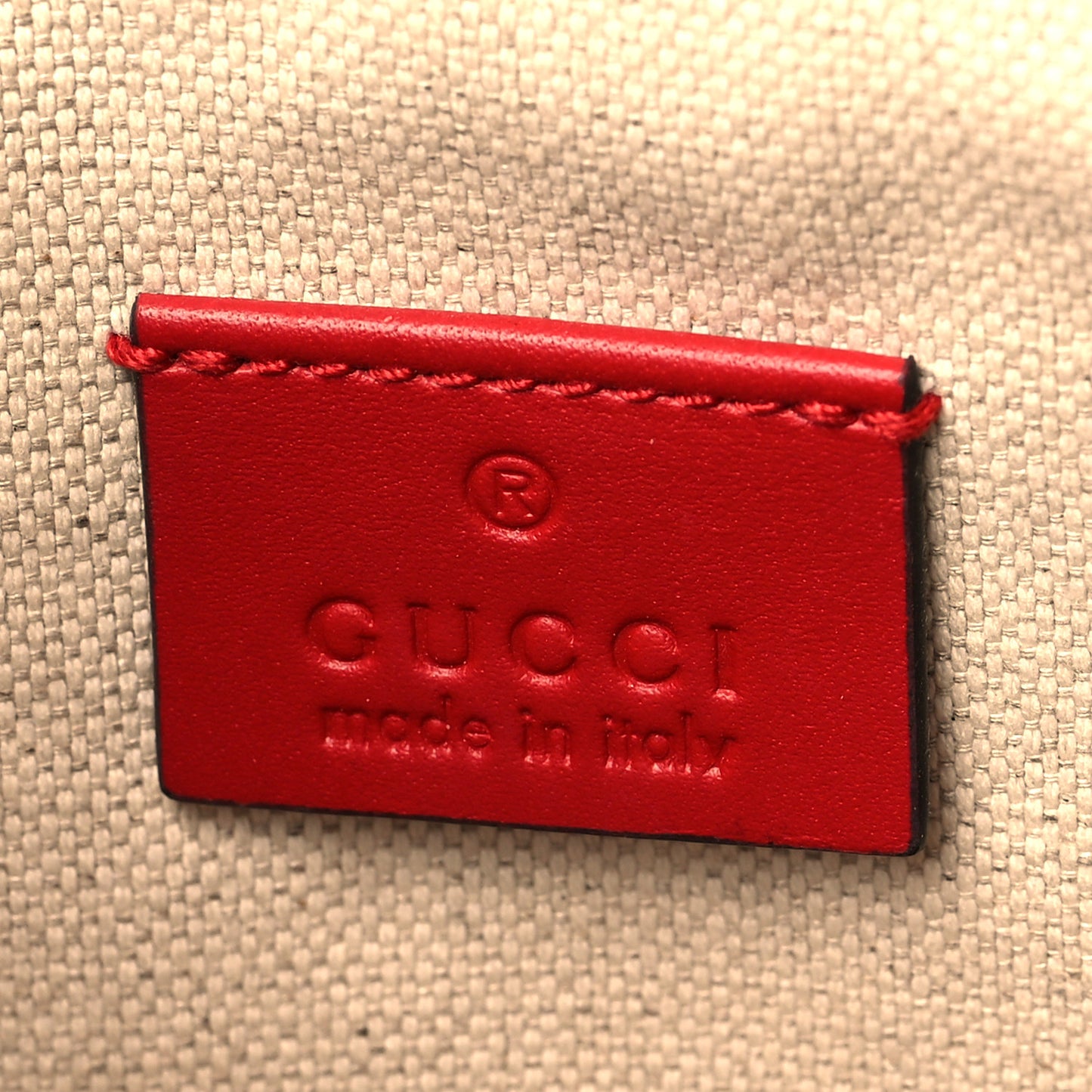 Calfskin GG Supreme Monogram Embroidered Rainbow Love Zip Pouch Red