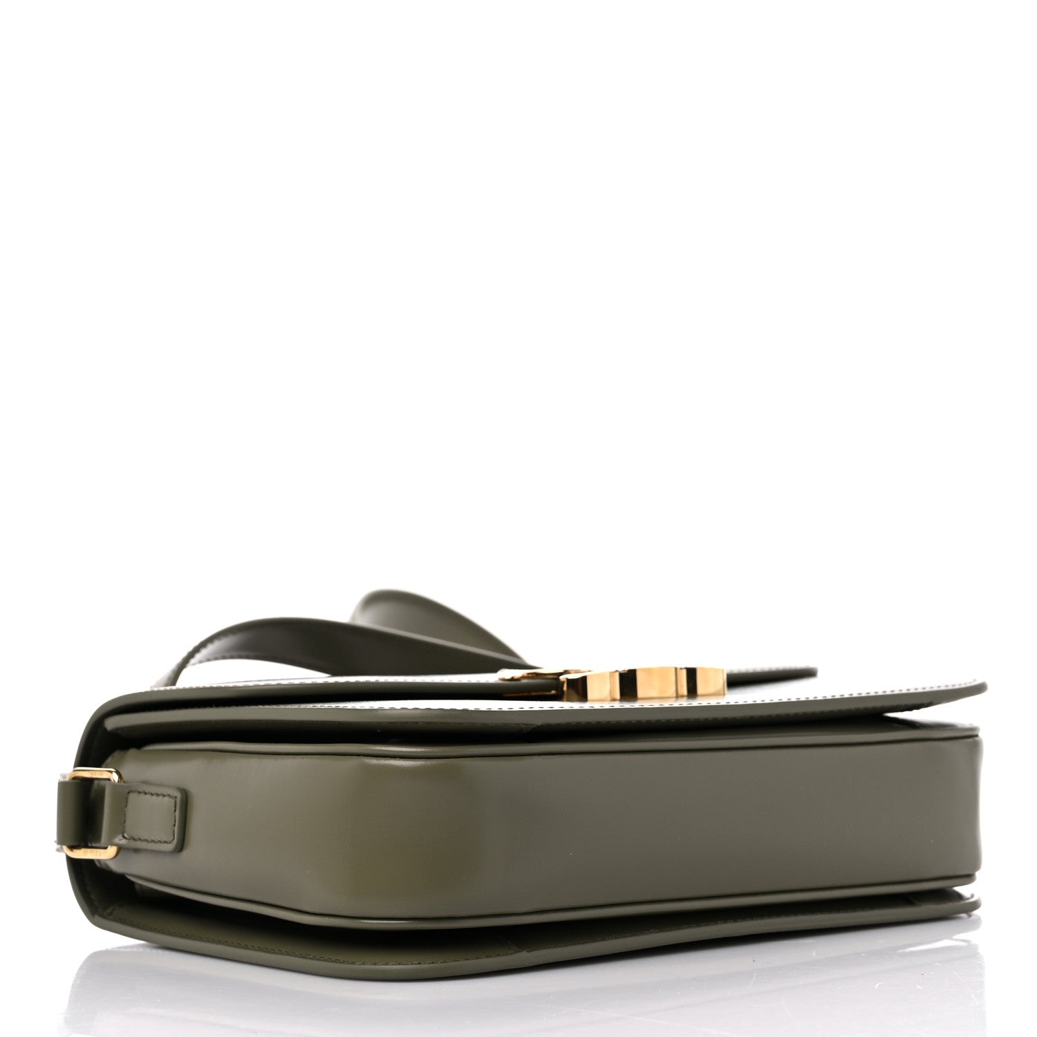 Celine Shiny Calfskin Medium Triomphe Soft Khaki 4 of 9