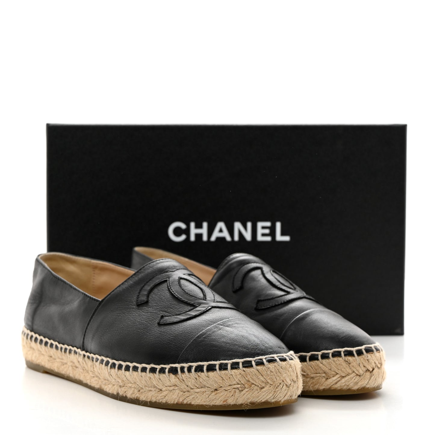 Lambskin CC Espadrilles 38 Black