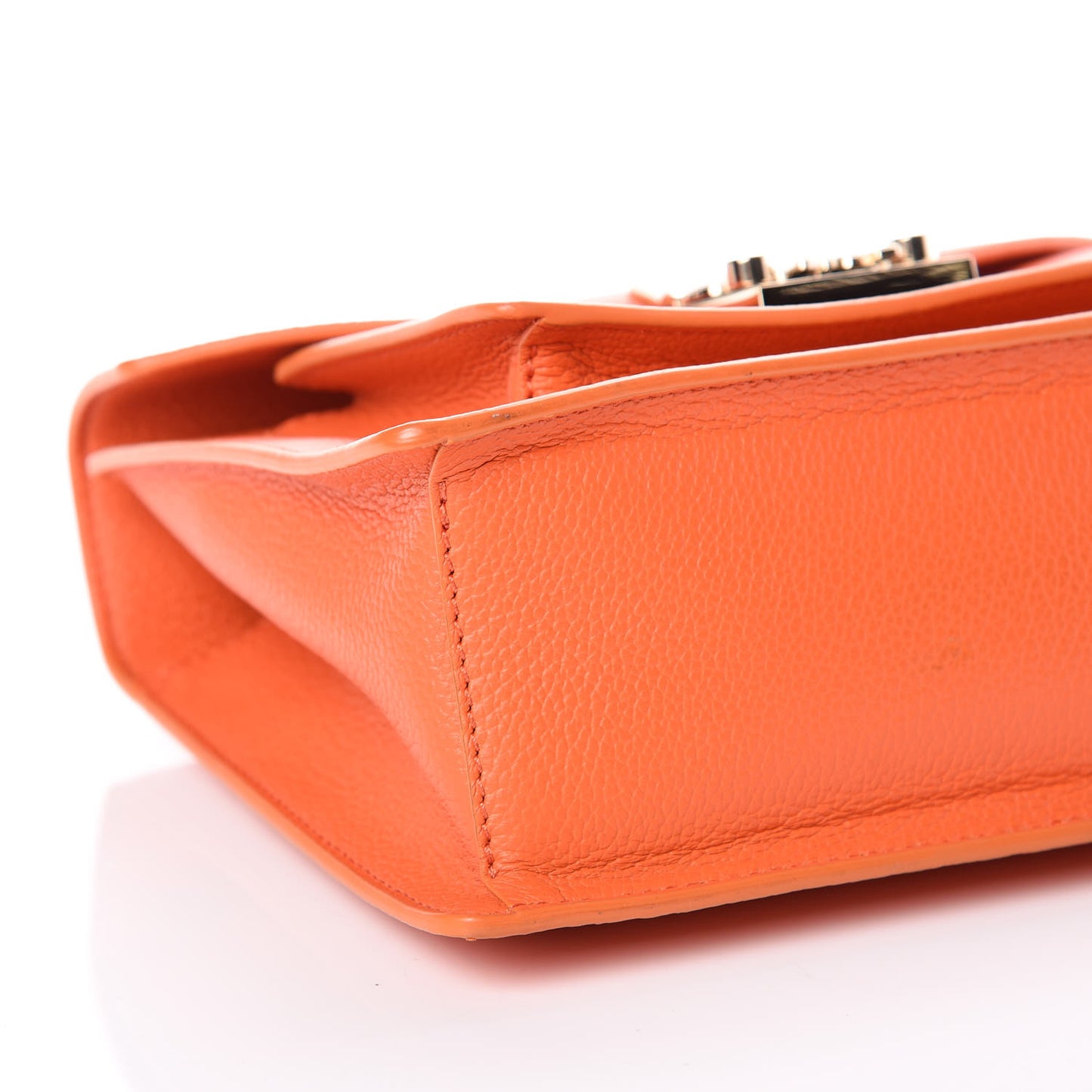 Grained Calfskin Small Patricia Satchel Orange