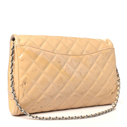Chanel Patent Quilted Clutch with Chain Flap Beige 3 of 11
