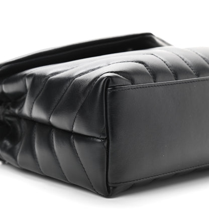Saint Laurent Calfskin Y Quilted Monogram Small Loulou Chain Satchel Black 8 of 10
