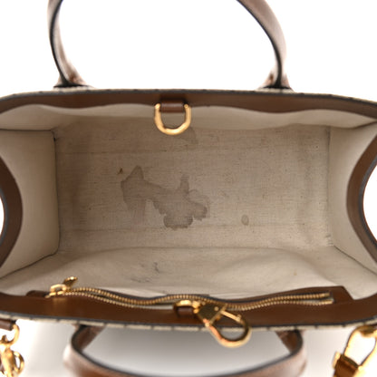 Gucci GG Supreme Monogram Azalea Calfskin Small Retro Interlocking G Tote Bag Beige Ebony Brown Sugar 5 of 16