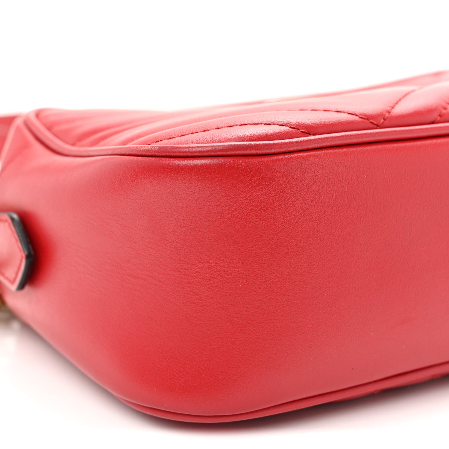 Gucci Calfskin Matelasse Small GG Marmont Chain Shoulder Bag Hibiscus Red 9 of 10