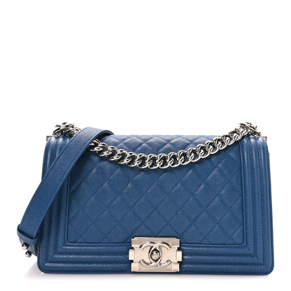 Chanel Iridescent Caviar Quilted Medium Boy Flap Blue 1 of 10