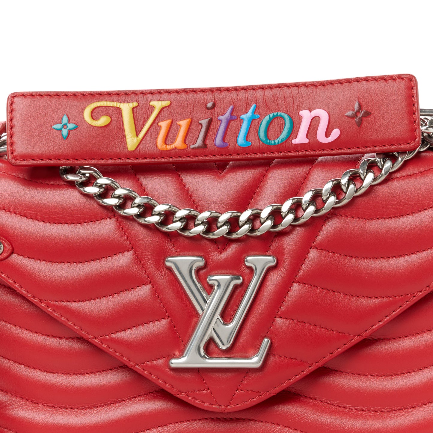 Calfskin New Wave Chain MM Ecarlate