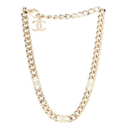 Chanel Metal Enamel Chain CC Choker Gold White 3 of 6