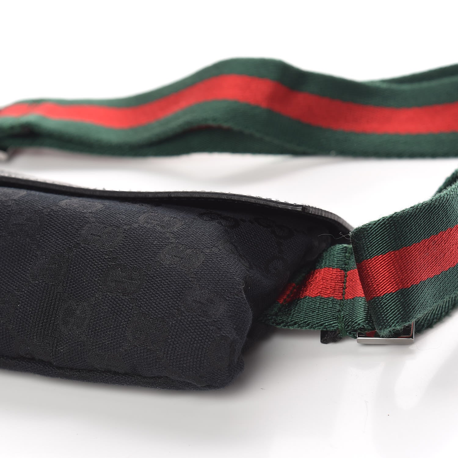 Gucci Monogram Web Belt Pouch Bag Black 9 of 10
