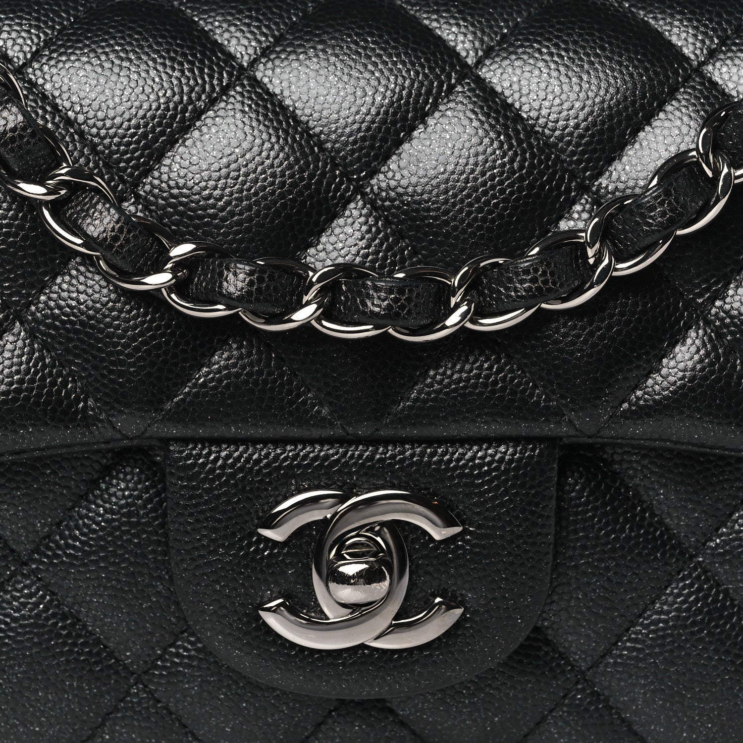 Chanel Iridescent Caviar Quilted Mini Rectangular Flap Black 8 of 10