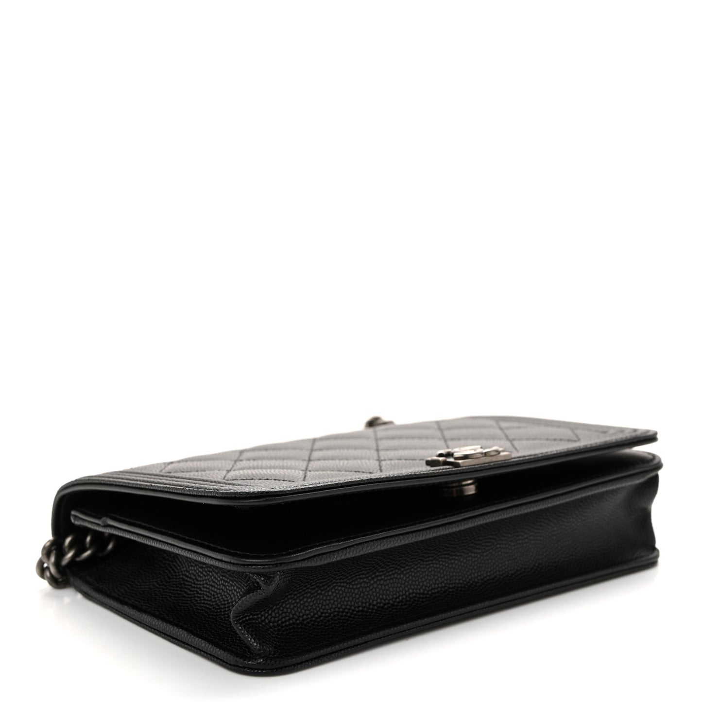 Caviar Quilted Boy Wallet On Chain WOC Black
