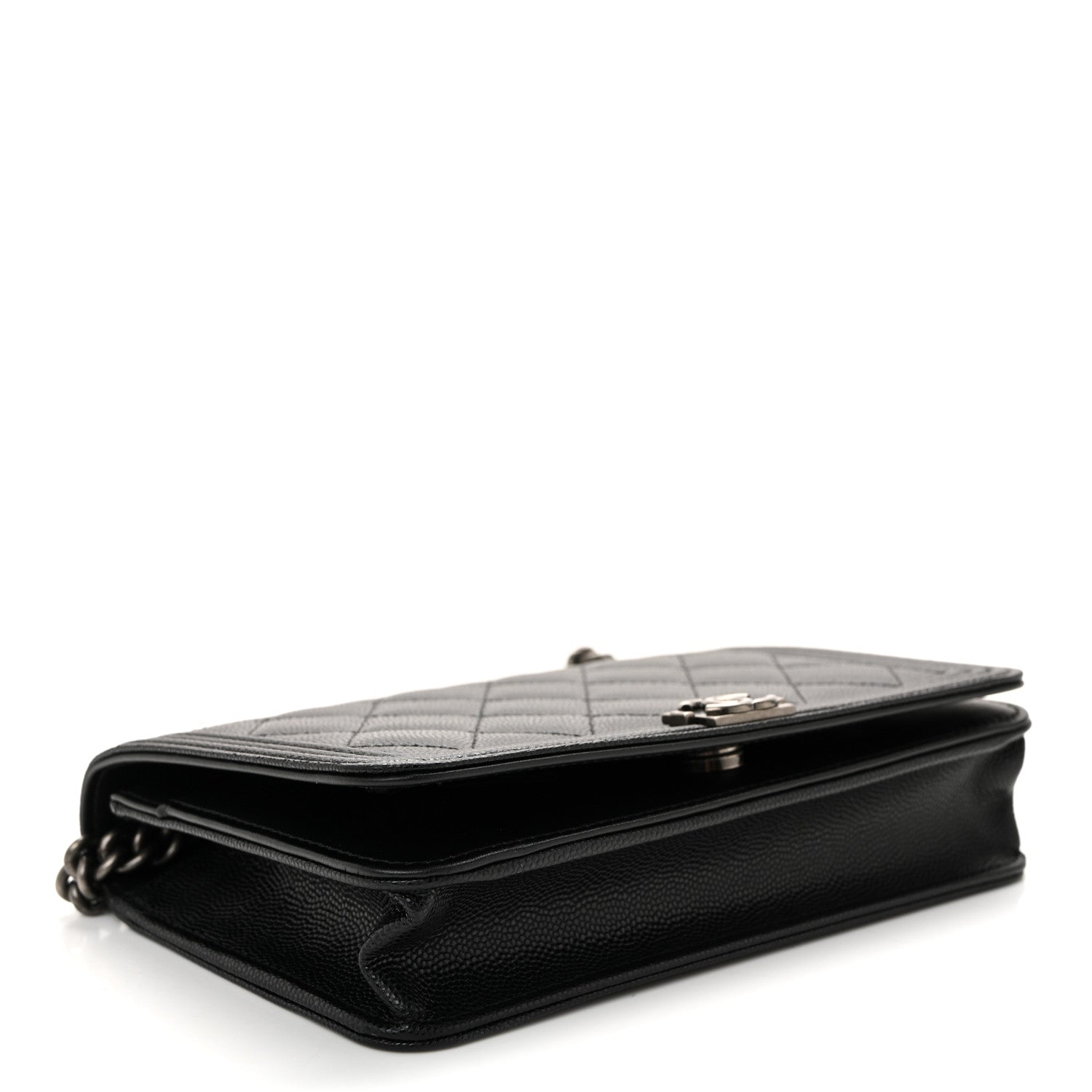 Chanel Caviar Quilted Boy Wallet On Chain WOC Black 4 of 12
