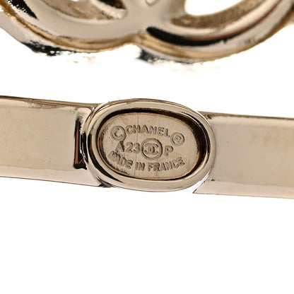 Chanel Metal Crystal Square CC Earrings Gold 4 of 5