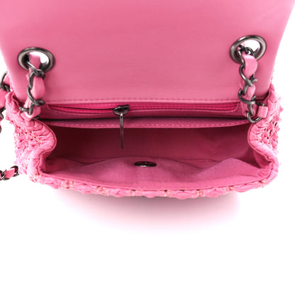 Chanel Lambskin Crochet Embroidered Mini Flap Pink 6 of 12