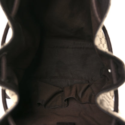 Gucci Monogram Dollar Calfskin O Drawstring Backpack Beige Ebony Testa di Moro Dark Chocolate 5 of 9