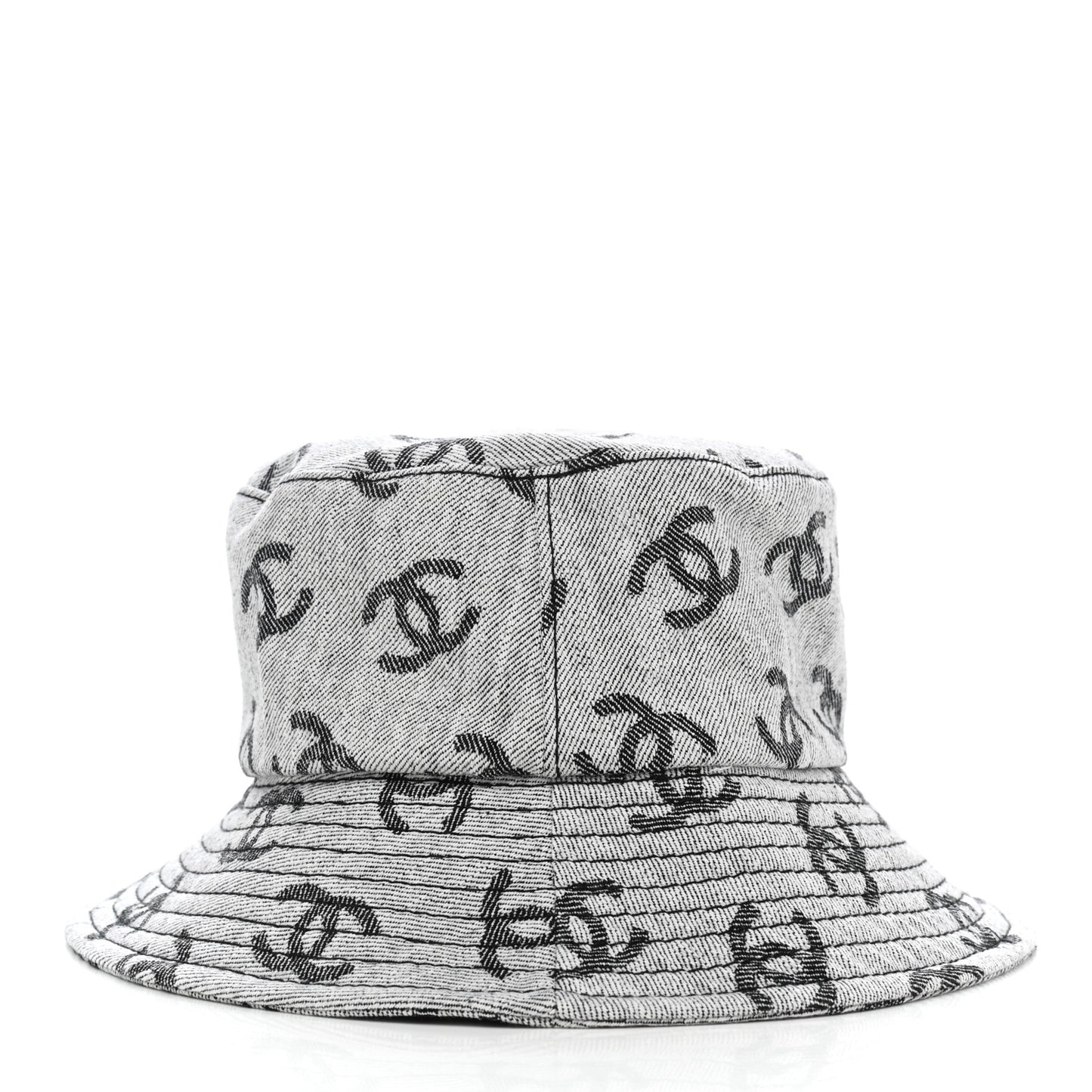 Denim CC Bucket Hat M White Black