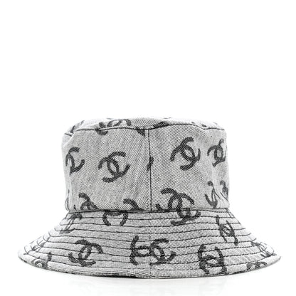 Chanel Denim CC Bucket Hat M White Black 5 of 8