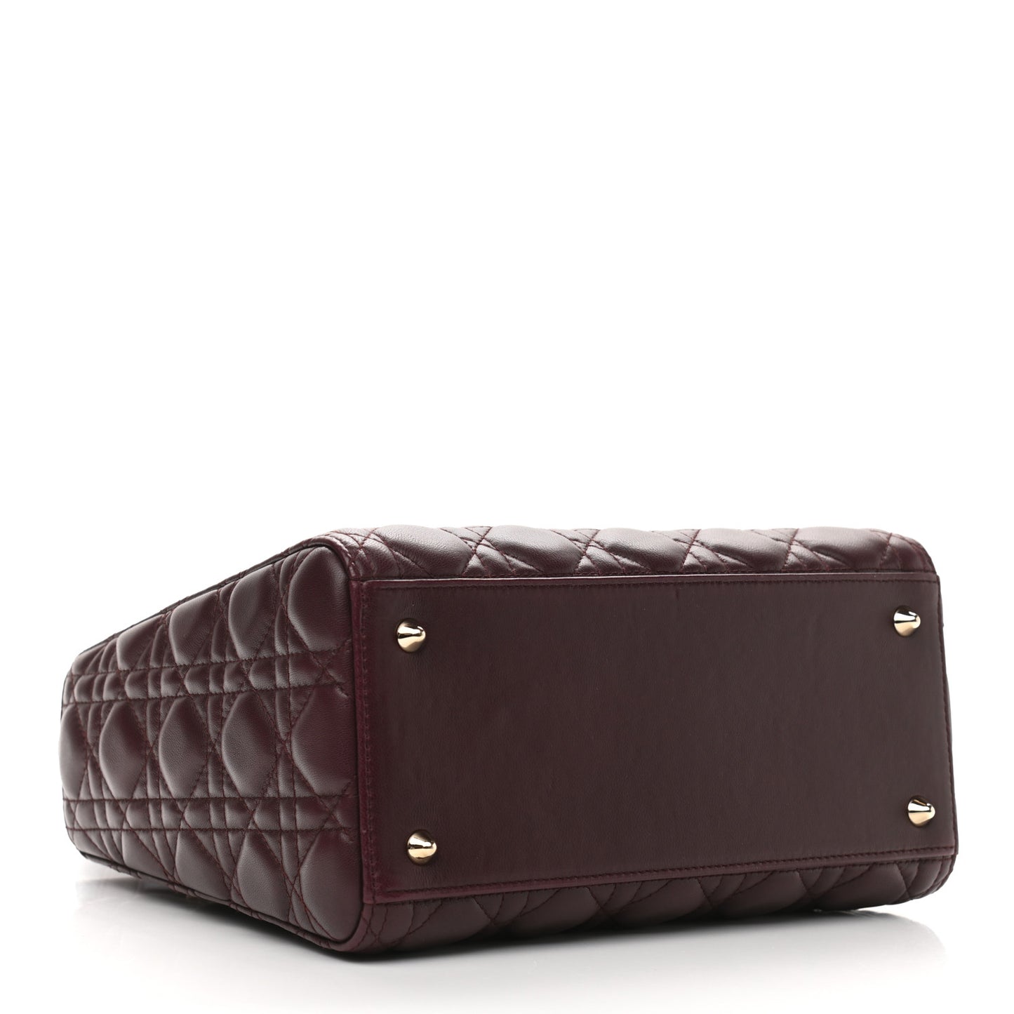 Lambskin Cannage Medium Lady Dior Aubergine