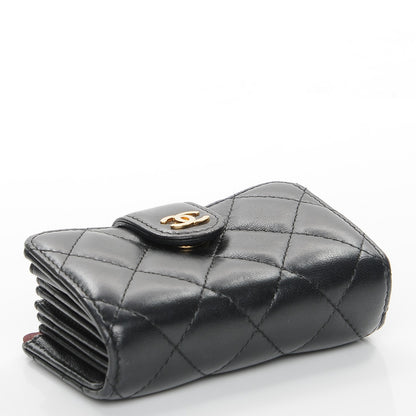 Chanel Lambskin Quilted Gusseted Card Holder Black 4 of 8