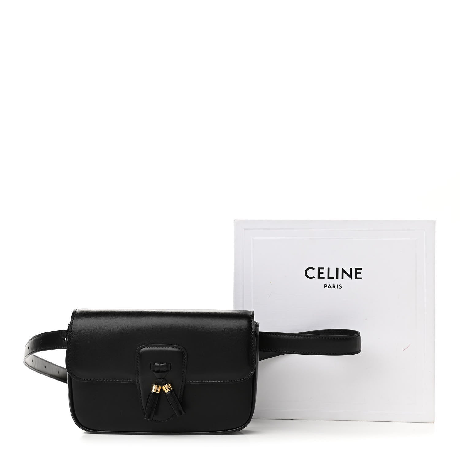 Celine Smooth Calfskin Tassel Belt Bag Black 10 of 11