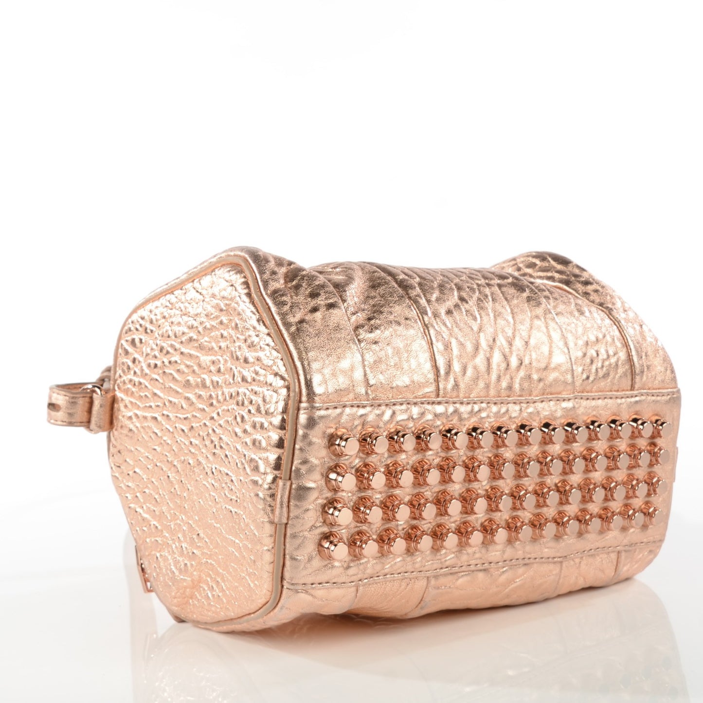Metallic Pebbled Lambskin Rockie Rose Gold