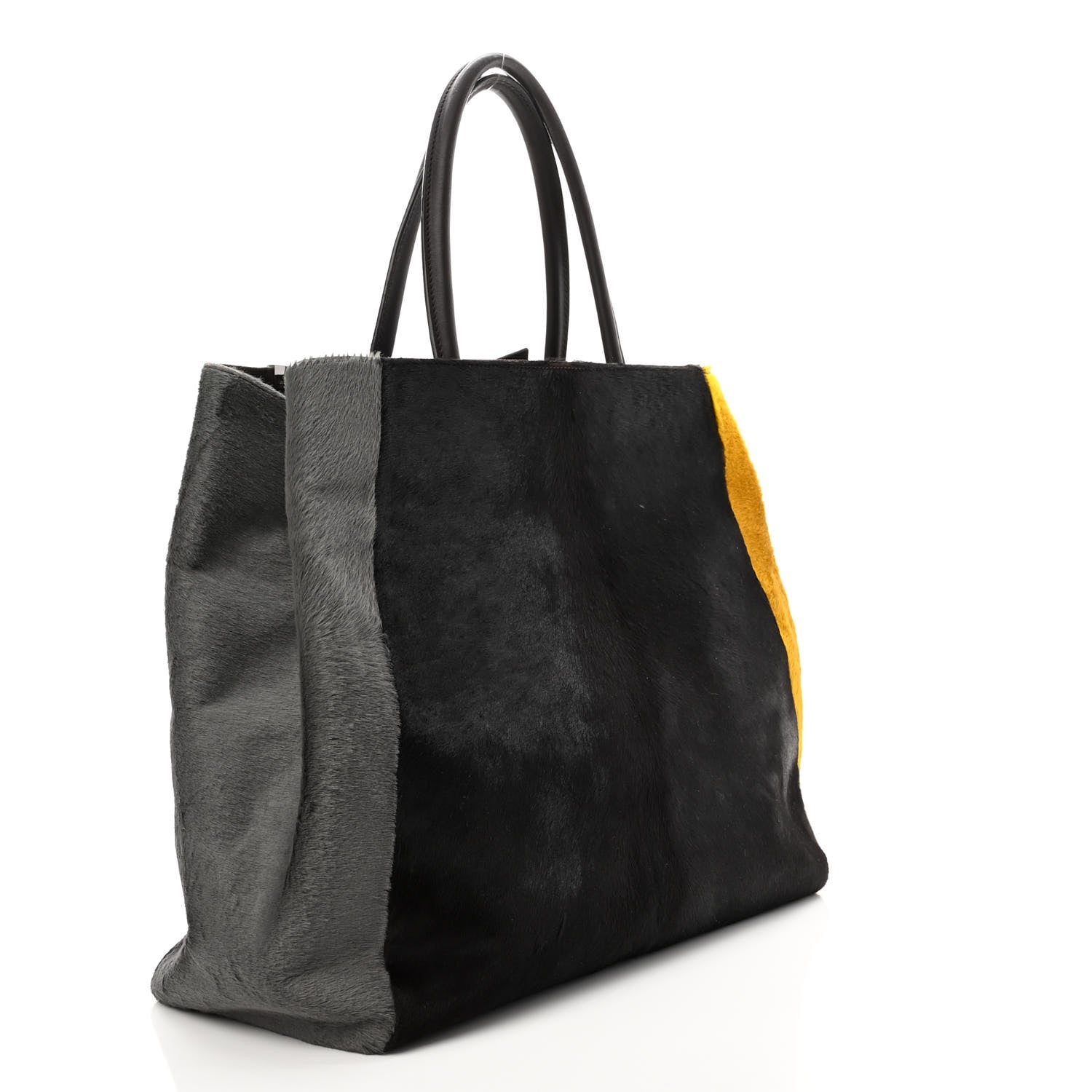 Fendi Calf Hair Large 2jours Tote Brown Giallo Acciaio 2 of 10