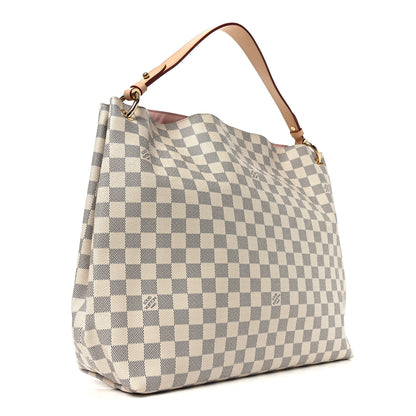 Louis Vuitton Damier Azur Graceful MM Rose Ballerine 2 of 8