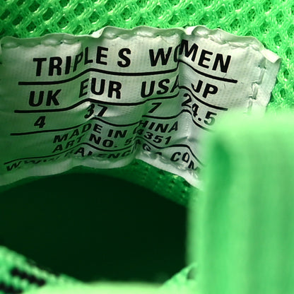 Balenciaga Fabric Mesh Clear Sole Womens Triple S Sneakers 37 Fluo Green 6 of 9