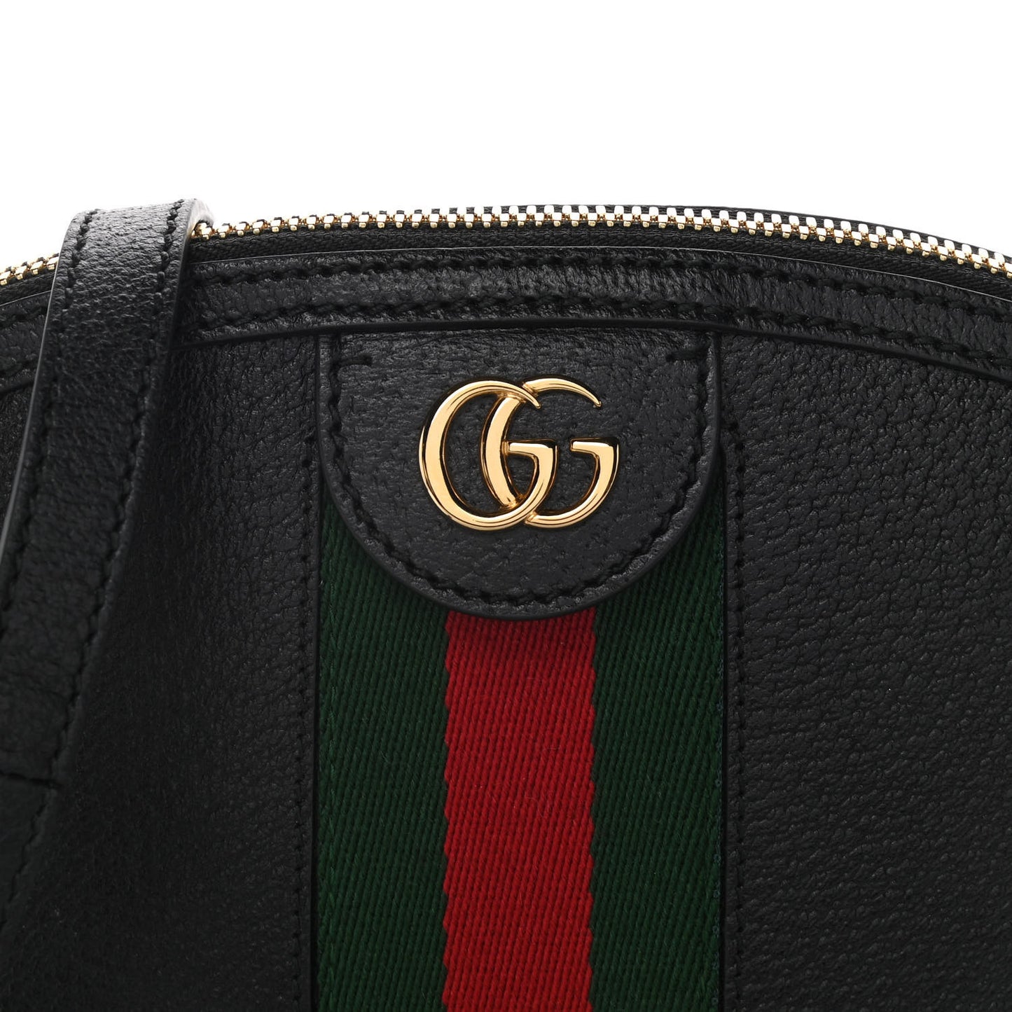 Calfskin GG Web Small Ophidia Dome Shoulder Bag Black