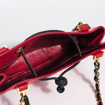 Chanel Lambskin Quilted Shoulder Bag Red 5 of 7