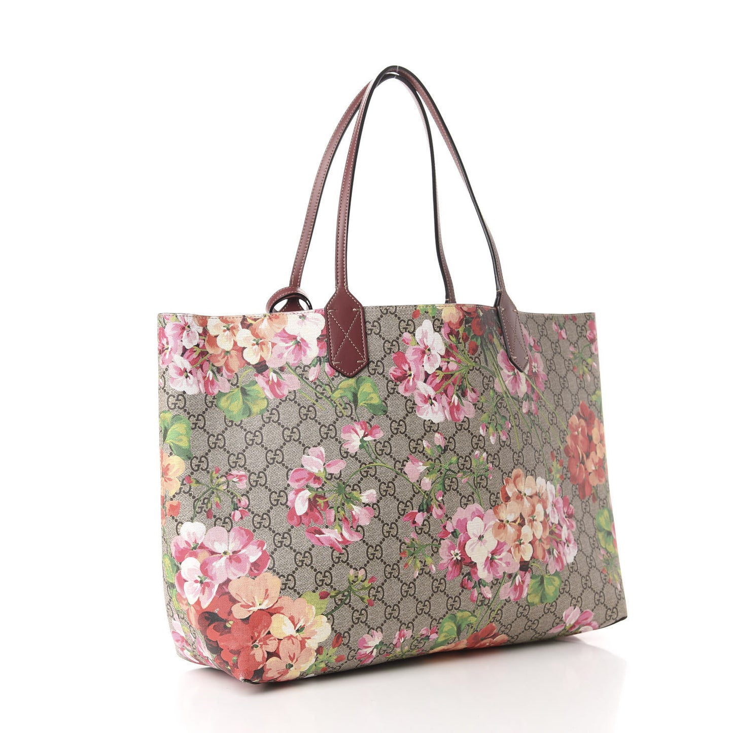 GG Supreme Monogram Blooms Medium Reversible Tote Beige Multicolor Dry Rose