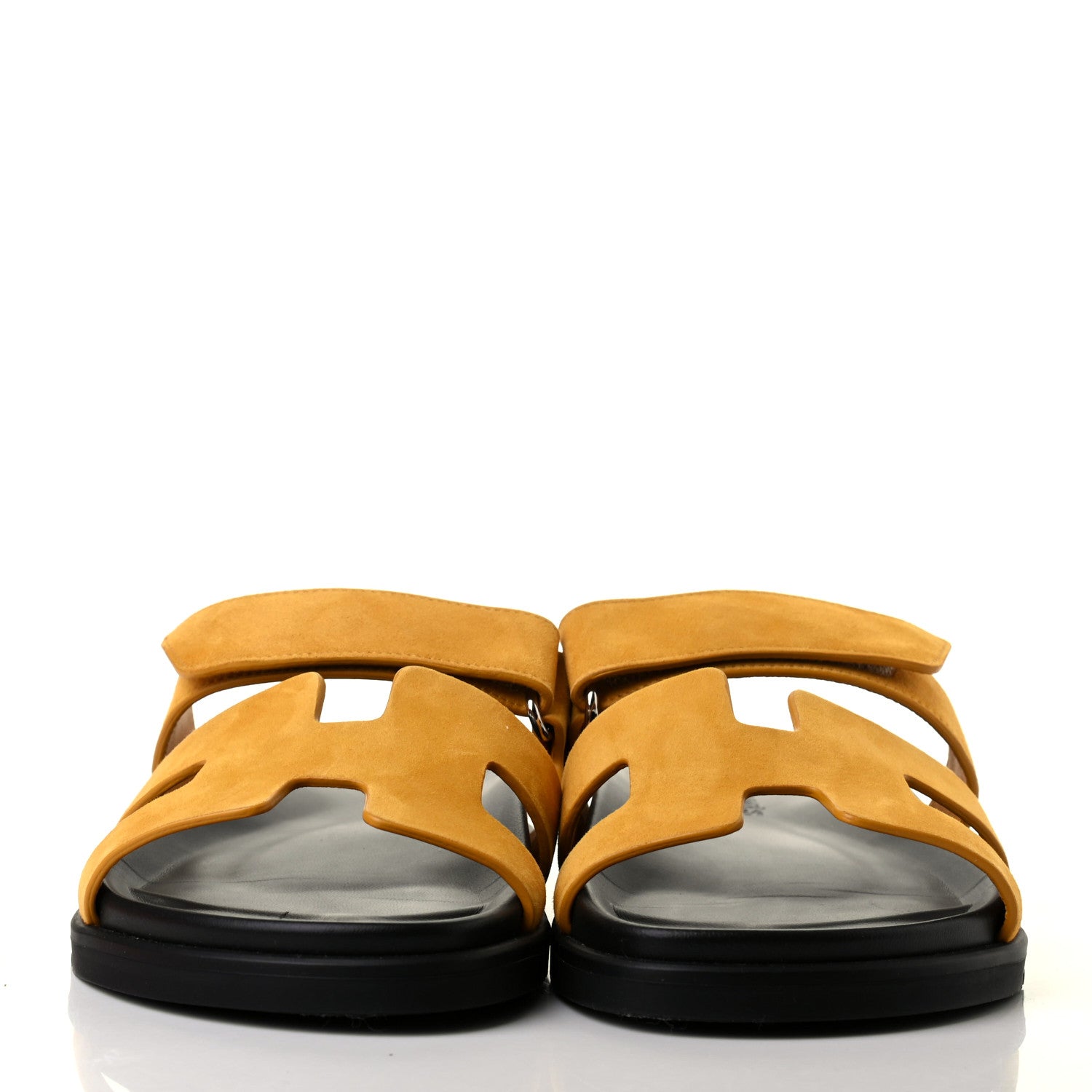 Hermes Suede Goatskin Womens Chypre Sandals 39 Jaune Mimosa 2 of 11