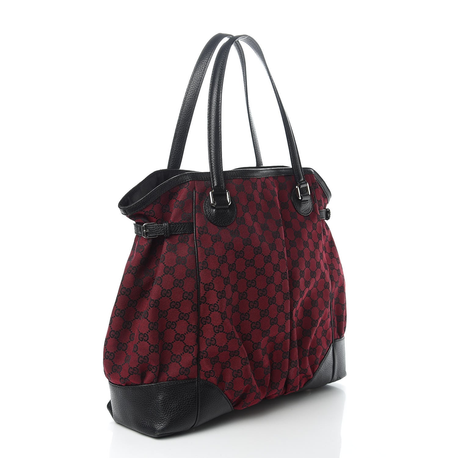 Gucci Monogram Full Moon Tote Red Black 3 of 14