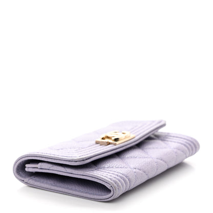 Chanel Caviar Quilted Boy Flap Card Holder Light Purple 4 of 7