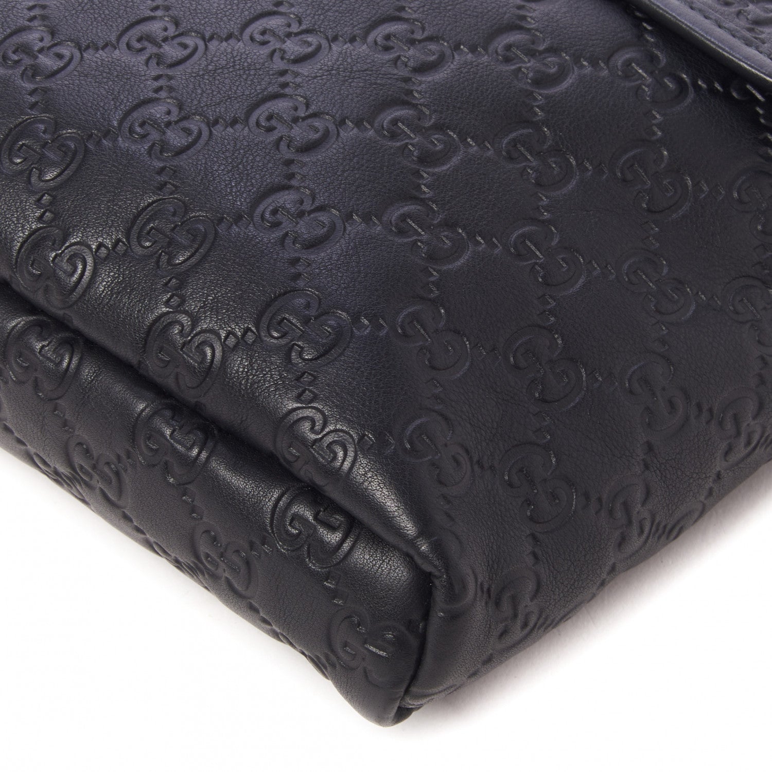 Gucci Guccissima Small Flap Messenger Bag Black 5 of 10