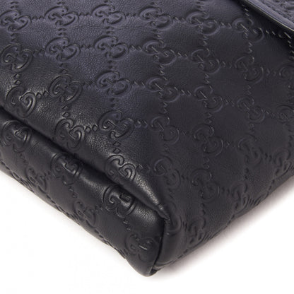 Gucci Guccissima Small Flap Messenger Bag Black 5 of 10