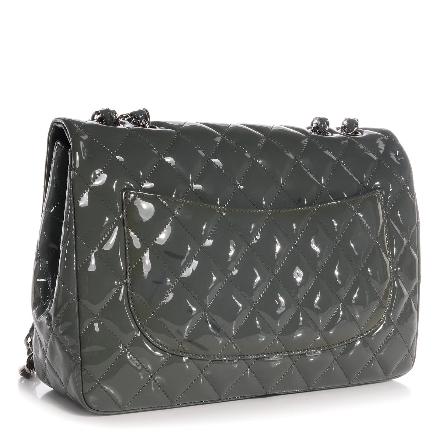 Patent Jumbo Single Flap Grey