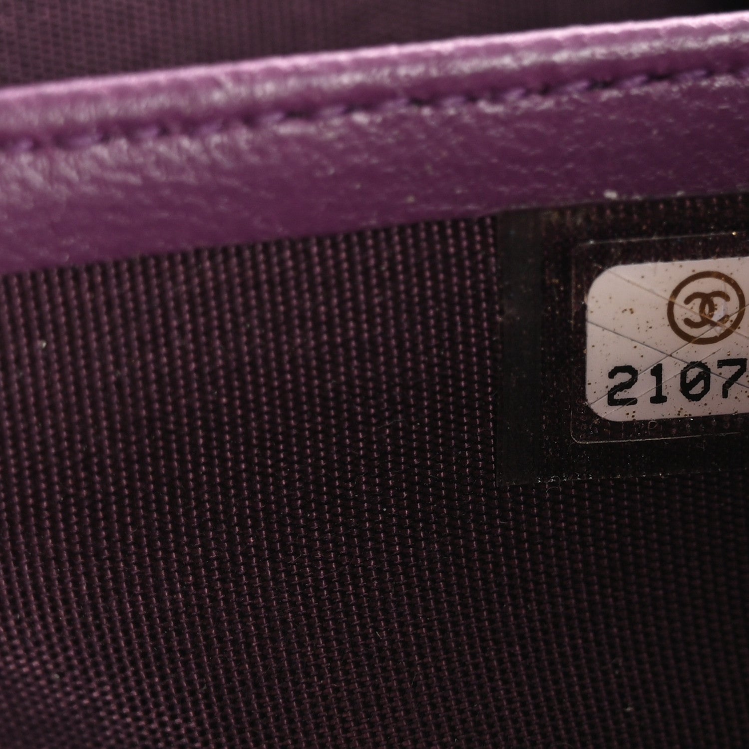 Chanel Lambskin Quilted Boy Zip Around Wallet Purple 8 of 9