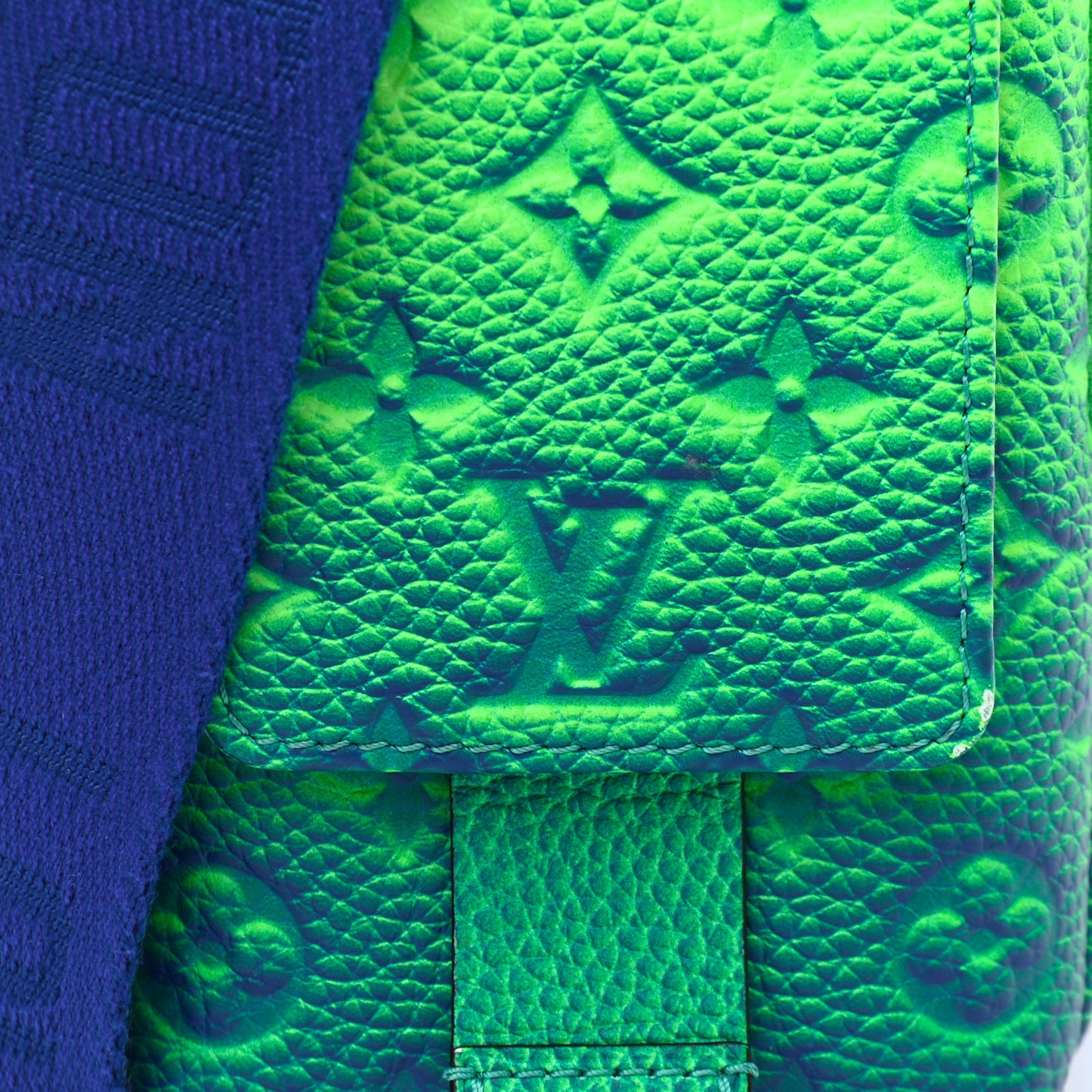 Taurillon Illusion Double Phone Case Bleu Vert