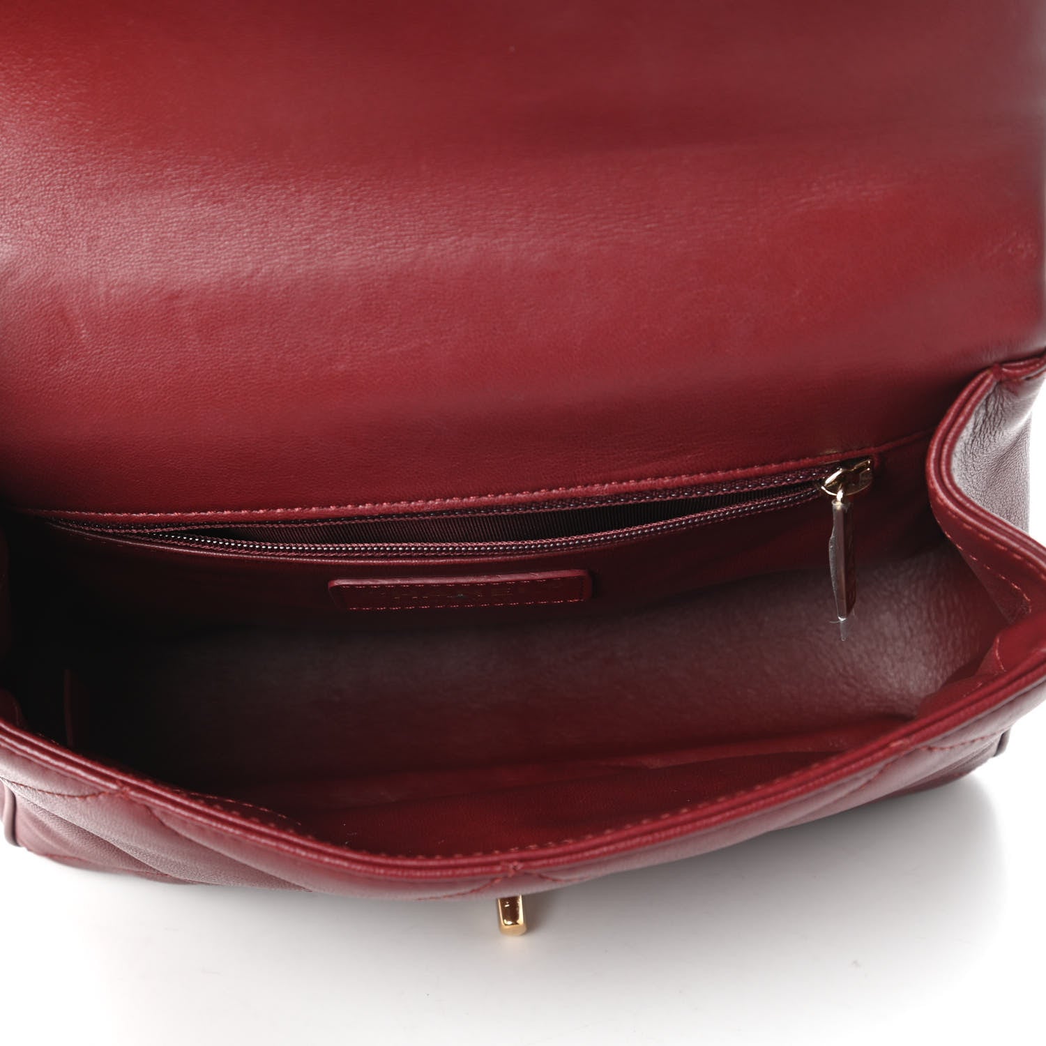 Chanel Lambskin Quilted Small Easy Carry Flap Burgundy 5 of 12
