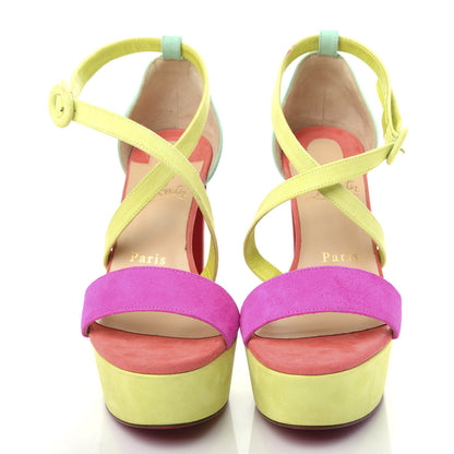 Christian Louboutin Veau Velours Loubi Bee Alta 130 Sandals 35 Multicolor 5 of 13