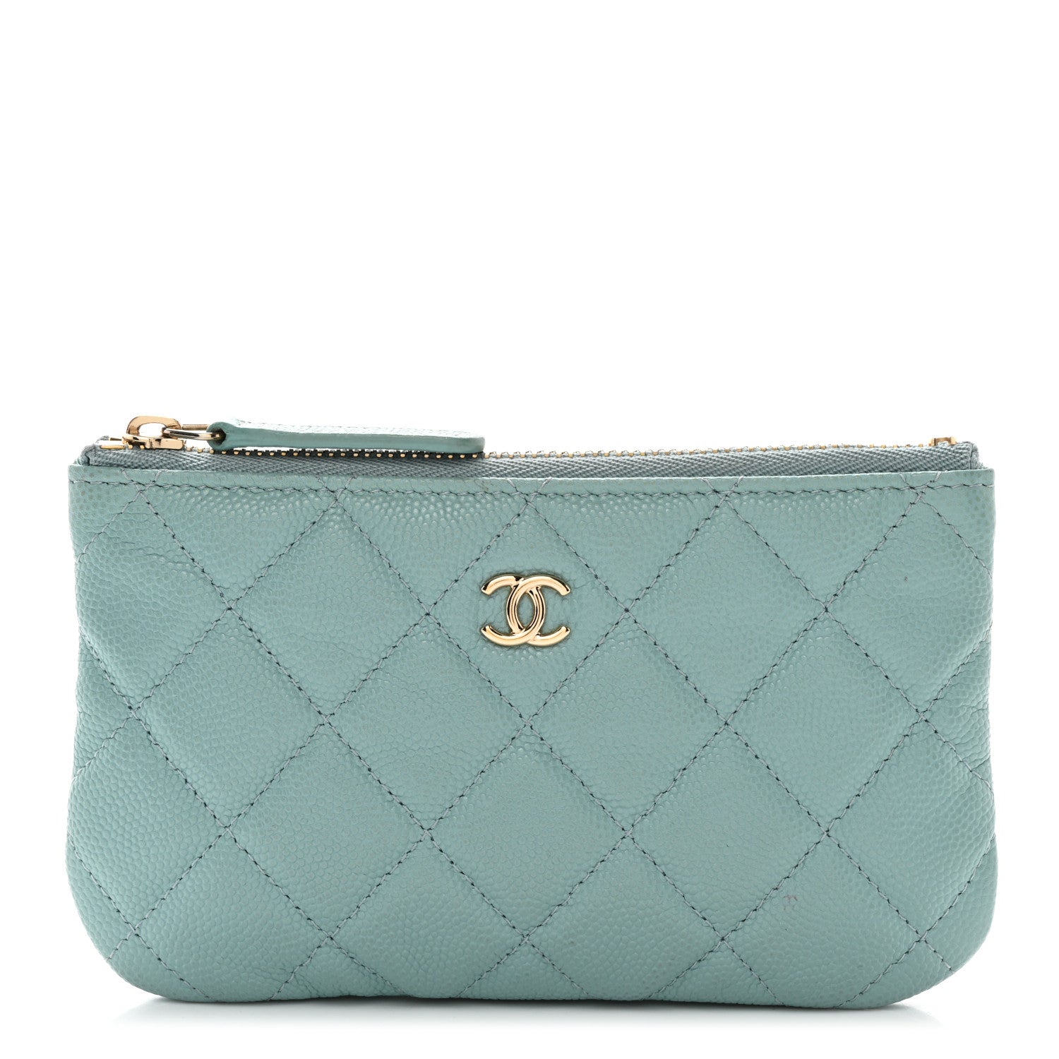 Chanel Caviar Quilted Small Cosmetic Case Light Blue 1 of 8