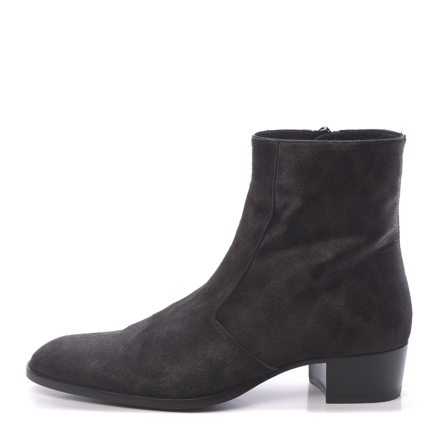 Pony Hair Leopard Print Mens Wyatt 40 Boots 45 Black Fonce