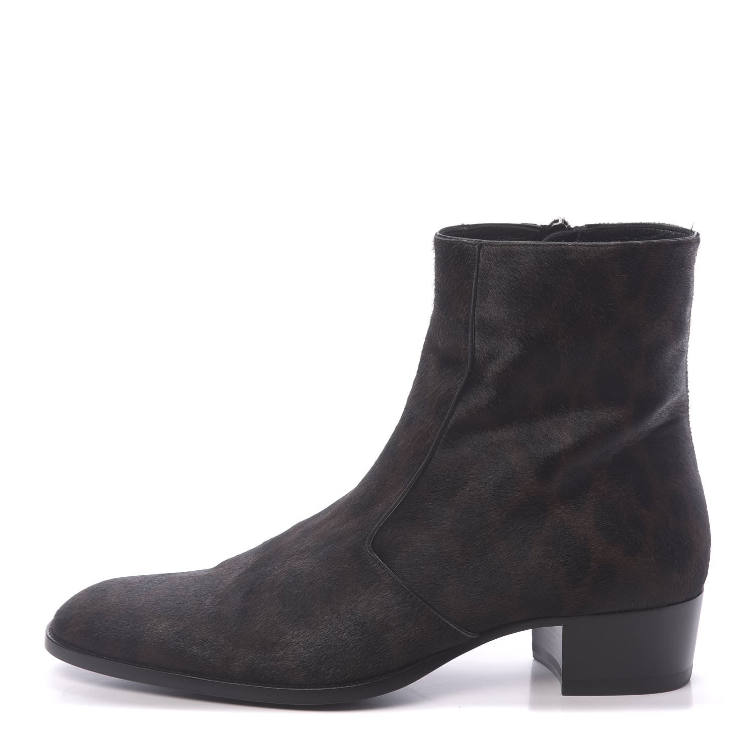 Saint Laurent Pony Hair Leopard Print Mens Wyatt 40 Boots 45 Black Fonce 1 of 9