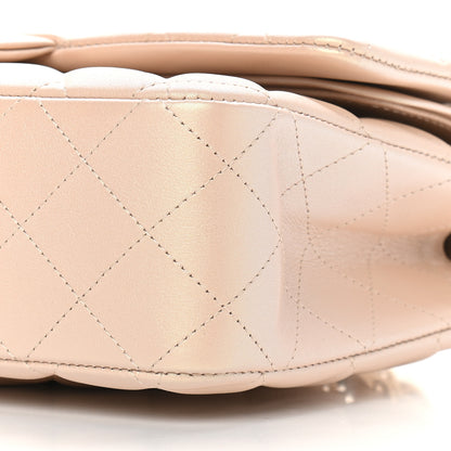 Chanel Iridescent Calfskin Quilted Medium Double Flap Dark Beige 8 of 8
