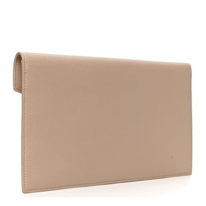 Saint Laurent Grain De Poudre Uptown Pouch Dark Beige 2 of 4