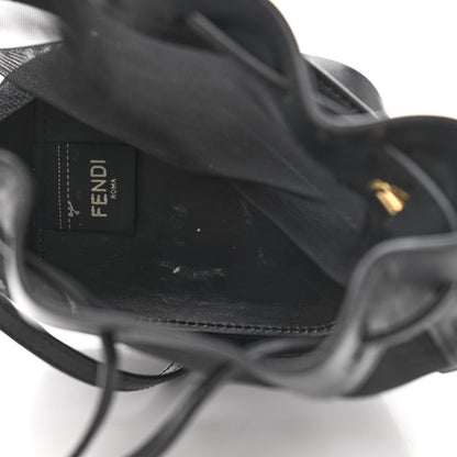 Fendi Mesh Vitello King F is Fendi Logo Embroidered Mini Mon Tresor Bucket Bag Black 5 of 10